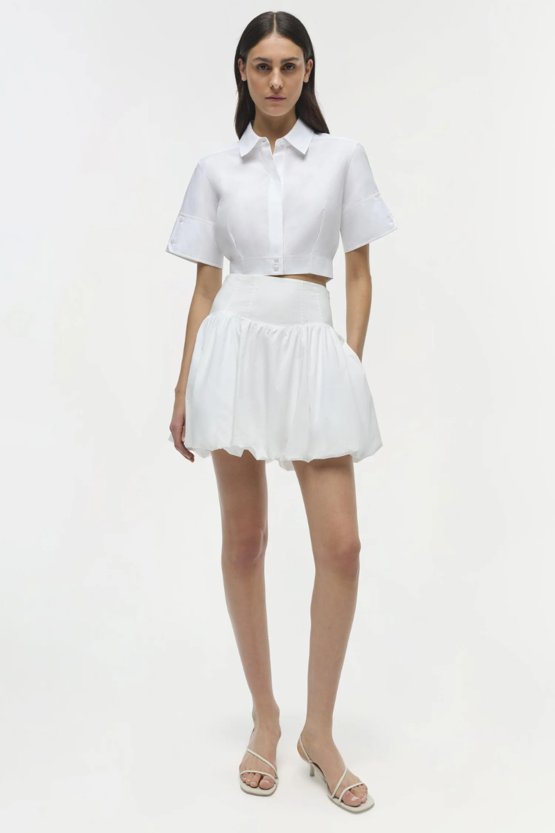 Simkhai Pippa Bubble Mini Skirt front
