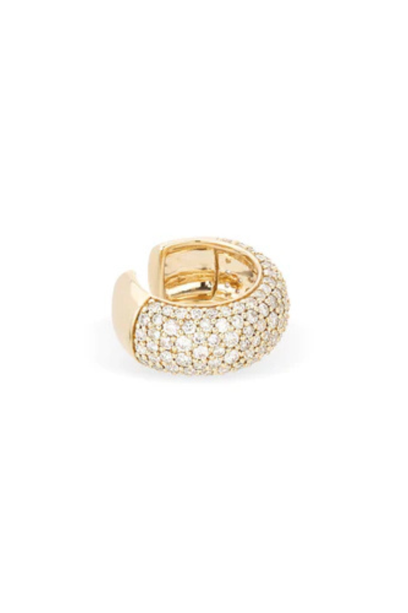 Adina Reyter Wide Pave Diamond Ear Cuff close up