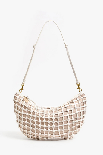 Clare V Lune Knot Woven Leather Bag front
