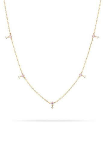 Adina Reyter Pink Sapphire Diamond Drop Necklace close up