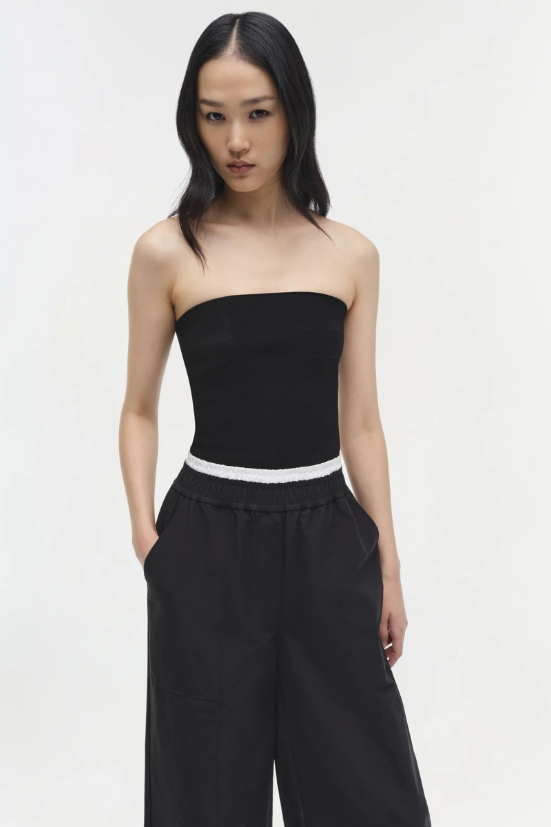 Simkhai Nicole Tube Top Black close up front