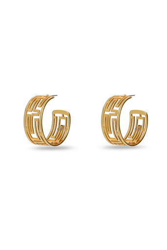 Lele Sadoughi Greek Key Hoop Earring by itself