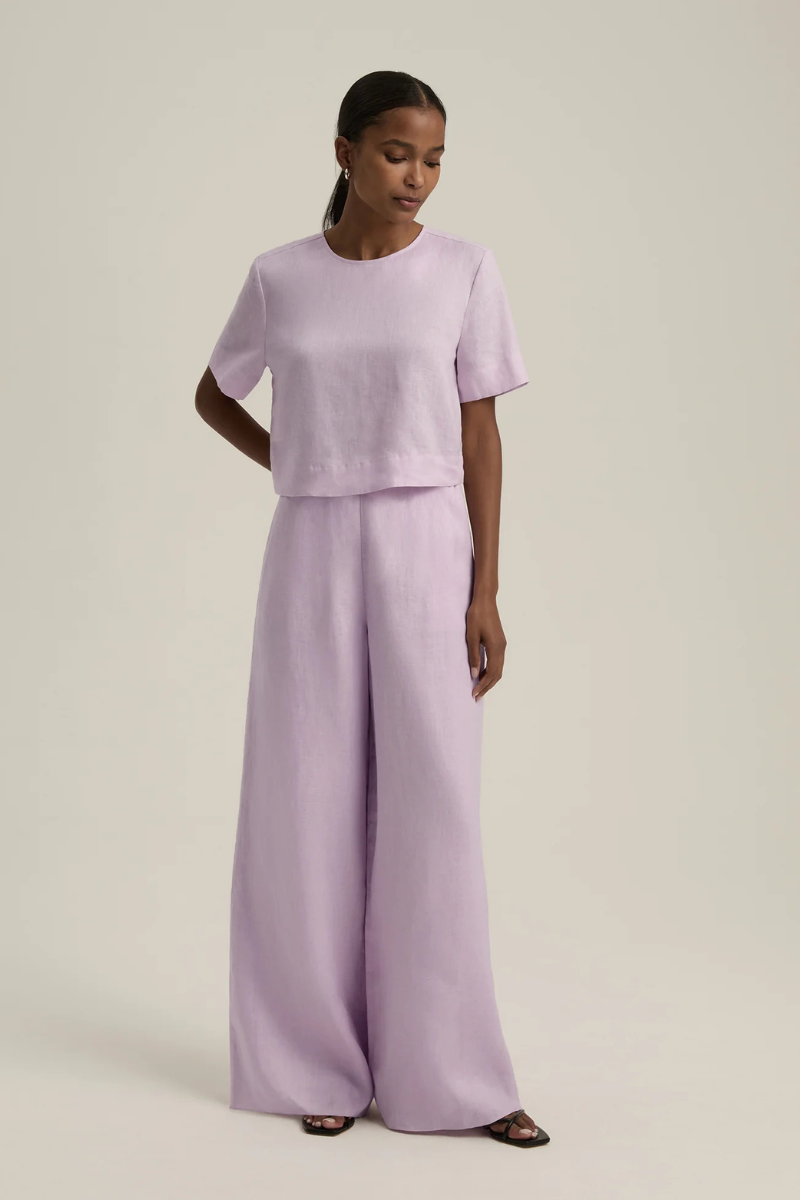Favorite Daughter Wide Leg Linen Pant full body front