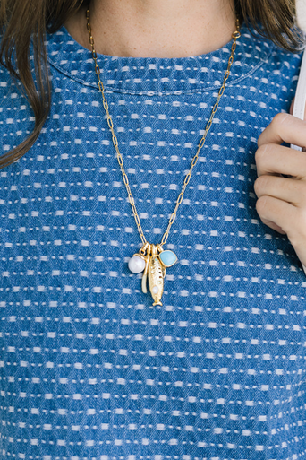 Lizzie Fortunato Sardina Charm Necklace on model