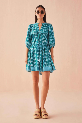 Omika Wren Print Mini Dress front