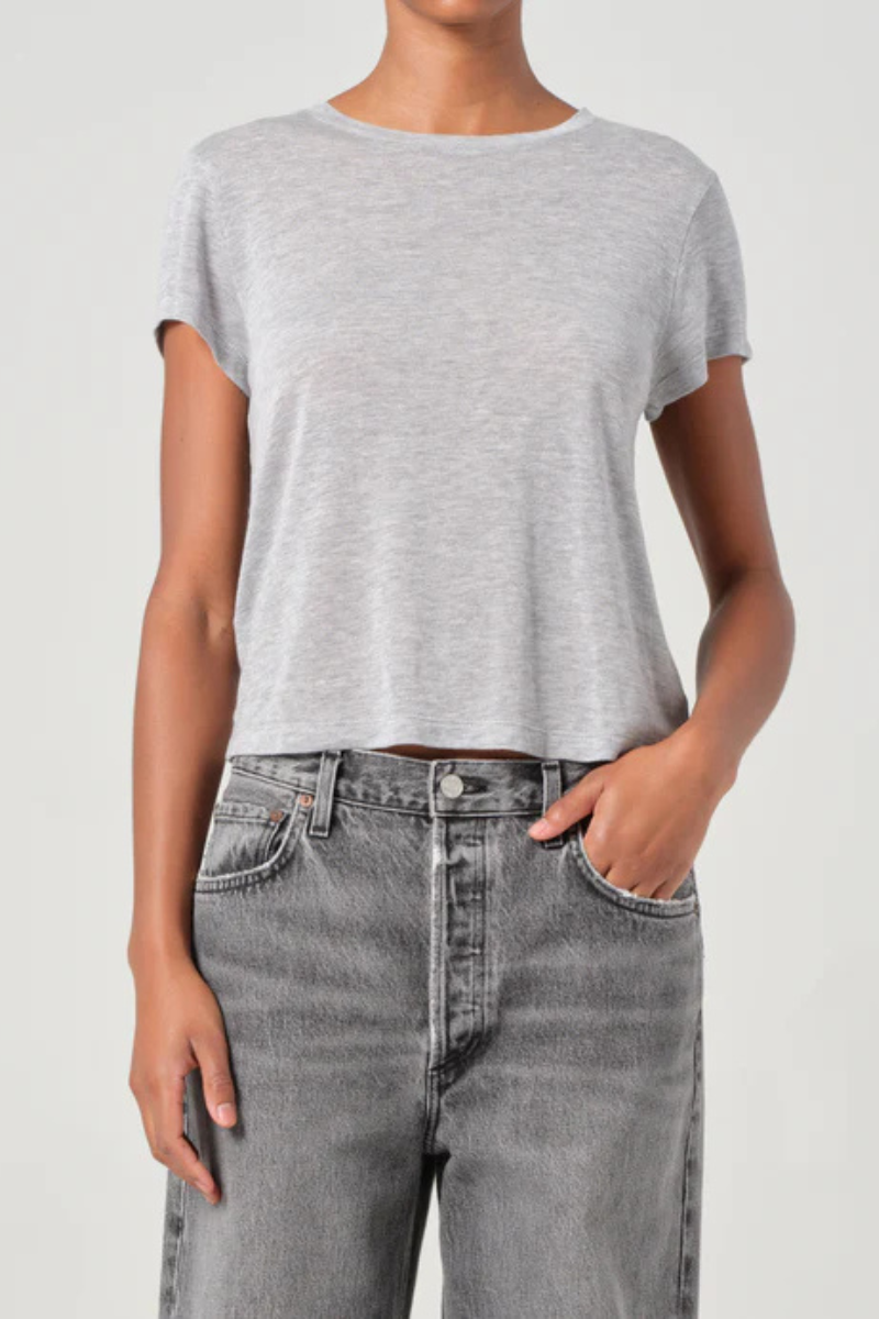 Agolde Adine Shrunken Tee Grey Heather front