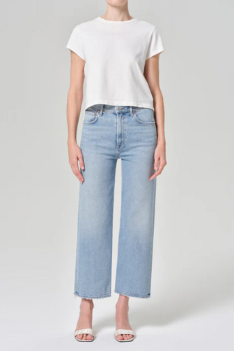 Agolde Harper Crop in Formula front full body
