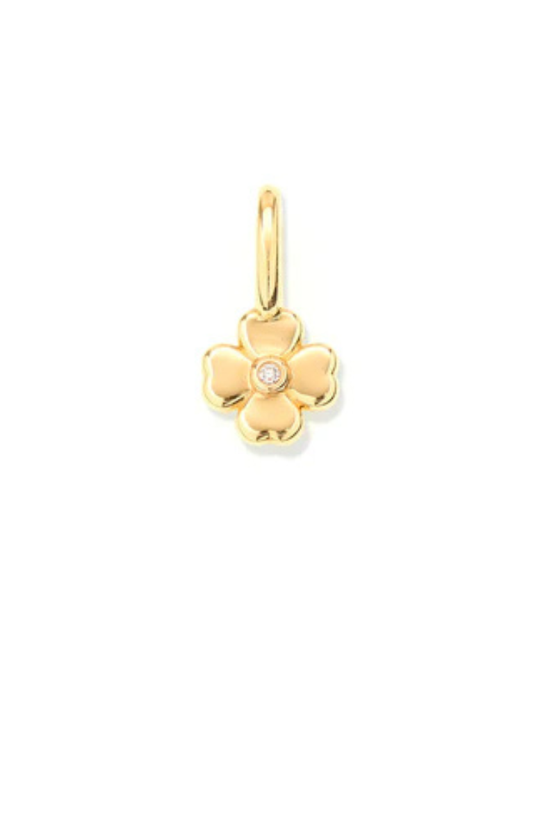 Adina Reyter Diamond Clover Mini Bead Charm close up