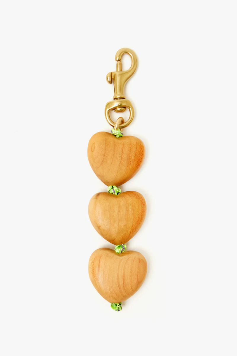 Clare V Heart Fob Bag Charm by itself