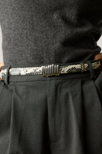 Vesna Mini Python Belt around waist