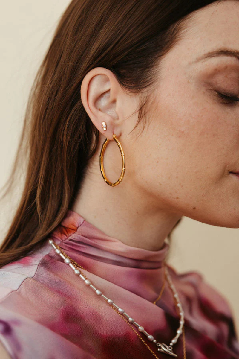 Sierra Winter Muse Hoop Earring on model