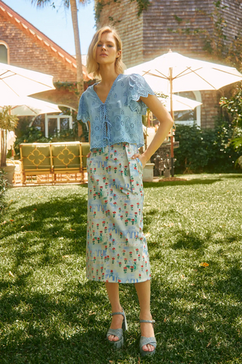 Hunter Bell Coolidge Floral Midi Skirt full body front