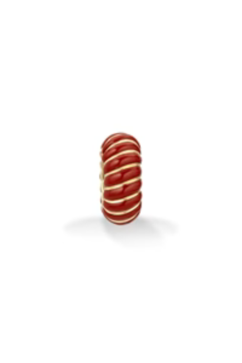 Adina Reyter Red Ceramic Wave Big Bead close up