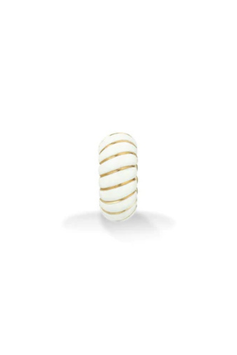 Adina Reyter White Ceramic Wave Big Bead close up