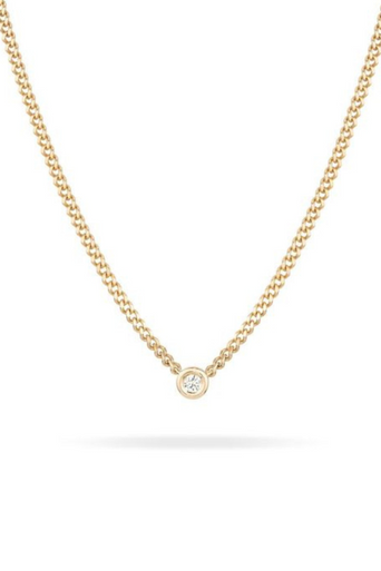 Adina Reyter Round Bezel Set Lab Grown Necklace close up