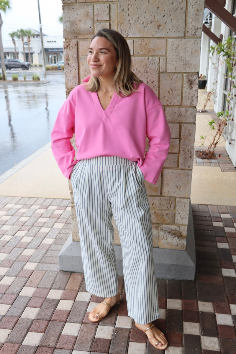 LNA Finley Pull On Stripe Pant front full body