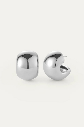 Jenny Bird Gemma Hoops Silver by itself front