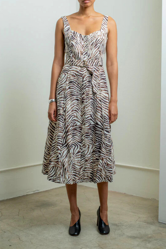 Raquel Allegra Flo Midi Dress Zebra