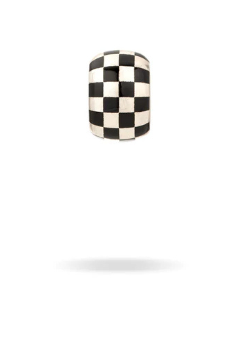 Adina Reyter Black Checkerboard Big Bead close up