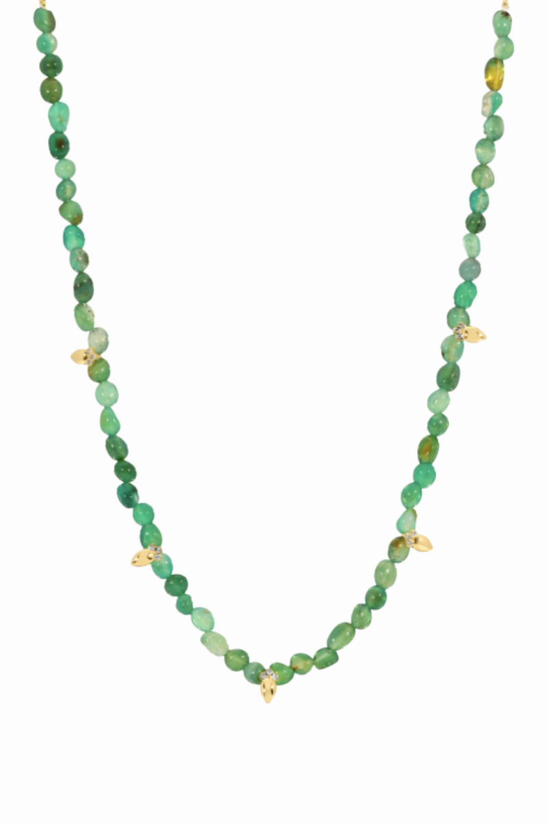 Leeada Athena Beaded Charm Necklace flat lay
