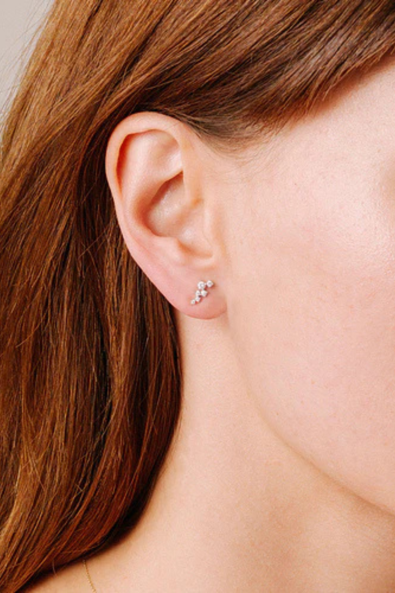 Adina Reyter Scattered Diamond Post Earring on ear