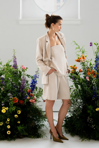 Favorite Daughter the Olivia Bustier full body with shorts and blazer