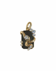 Snake Diamond Dog Tag Charm front, dark lighting