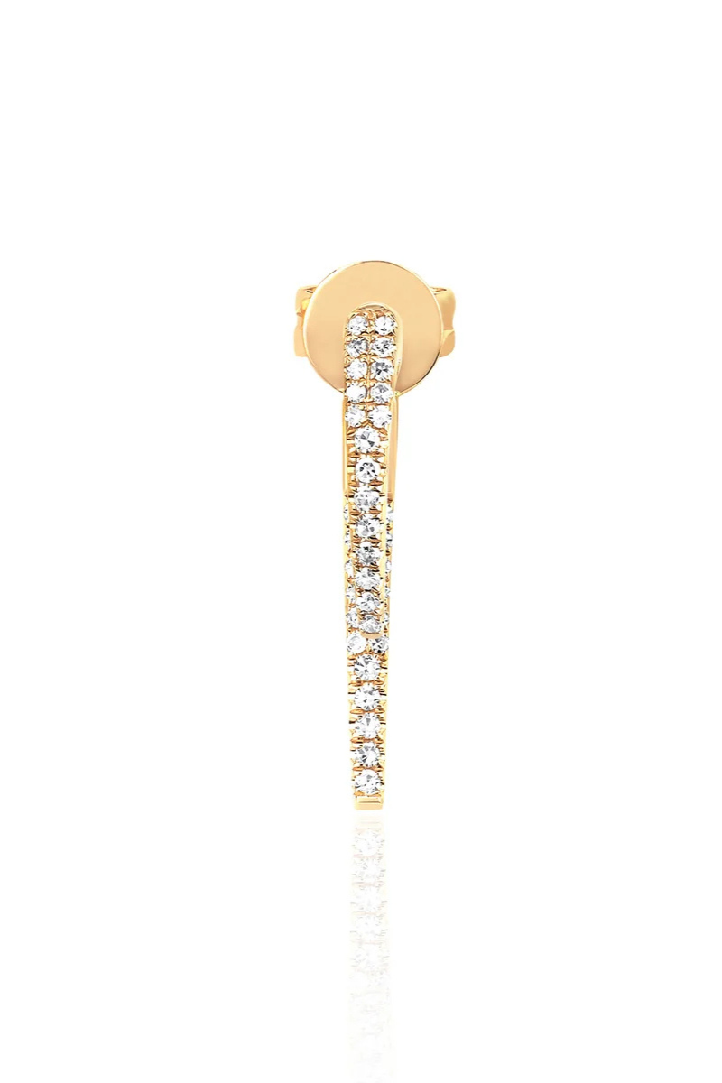 Single Diamond Hook Stud Earring front