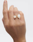 Quartz Gravity Ring on ring finger
