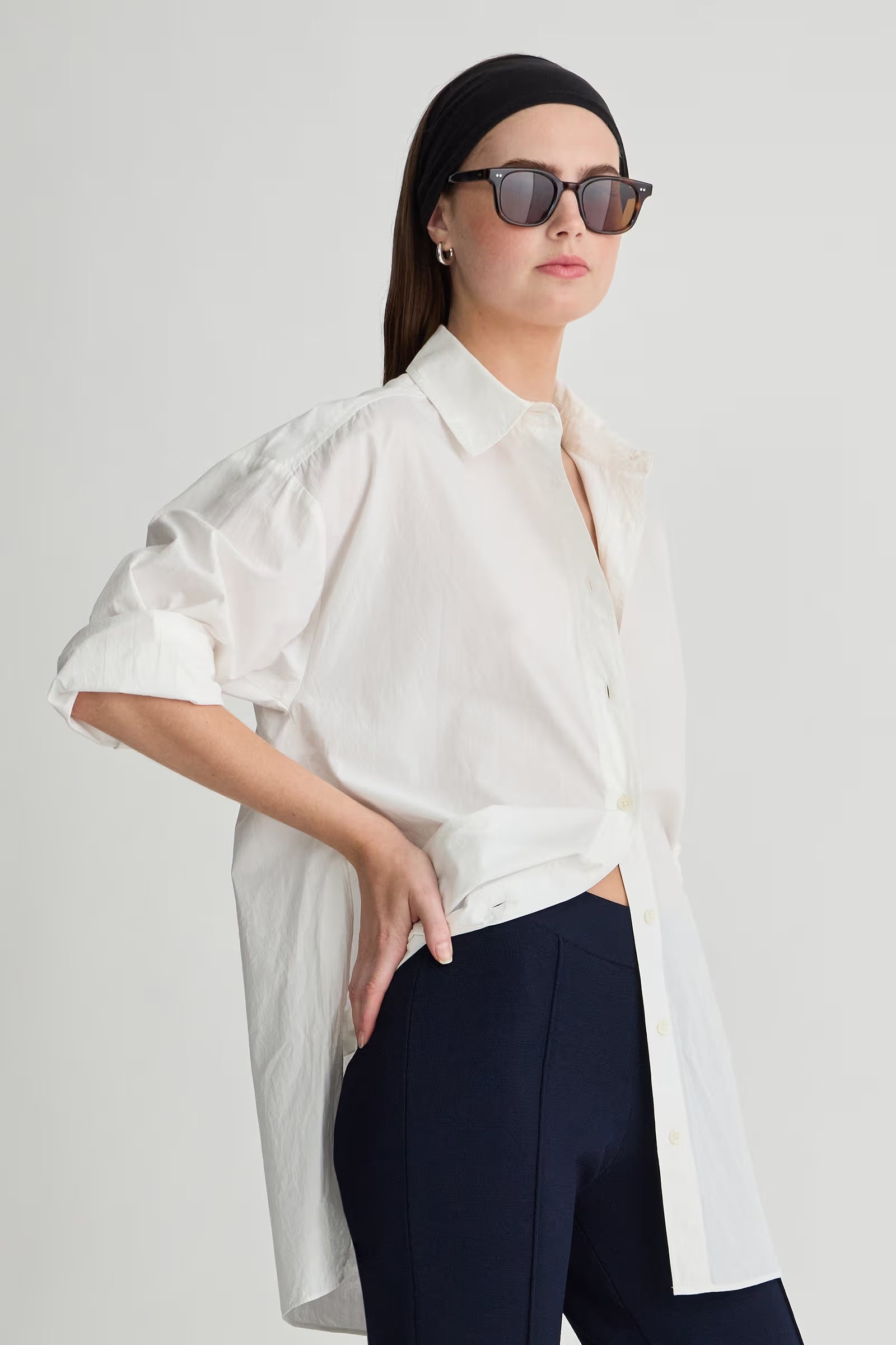 Isolde Button Down front/side view