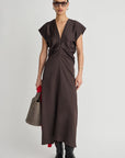 Monde Drape Bias Maxi Dress front view on model