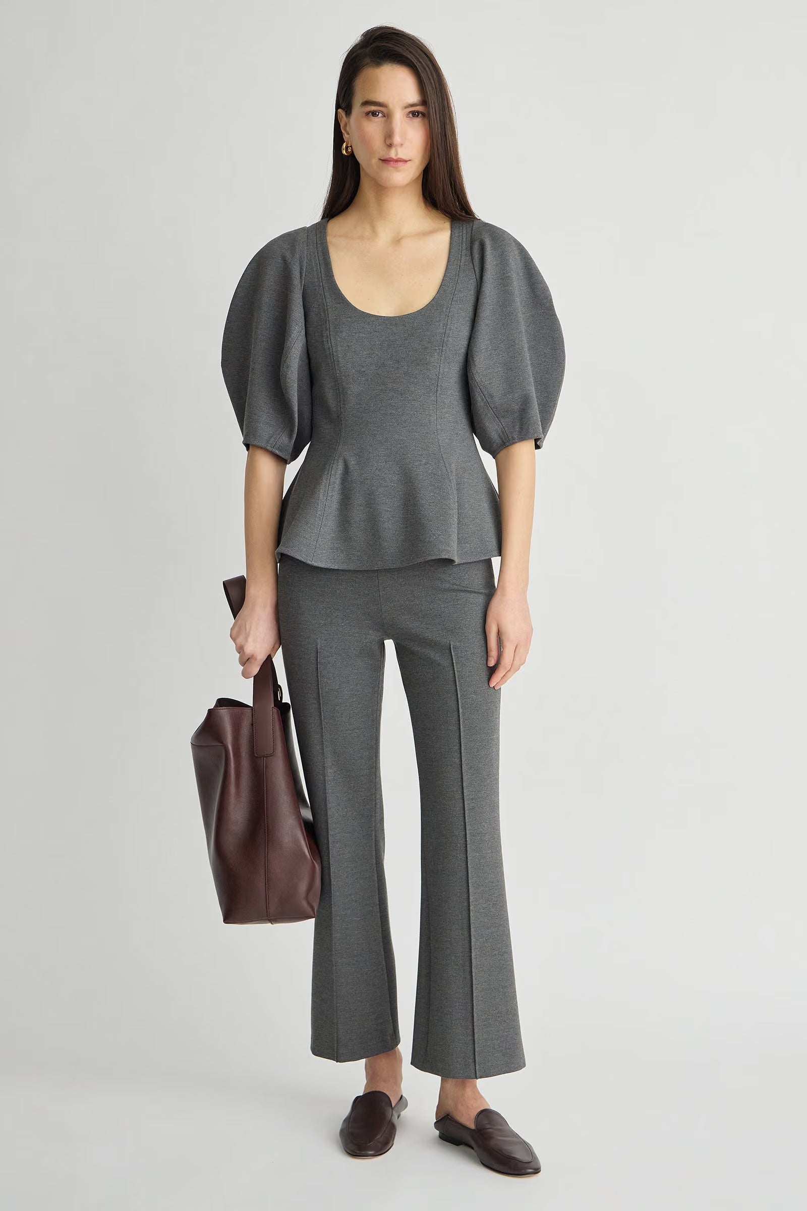Ponte Rene Pull On Pant front view on model