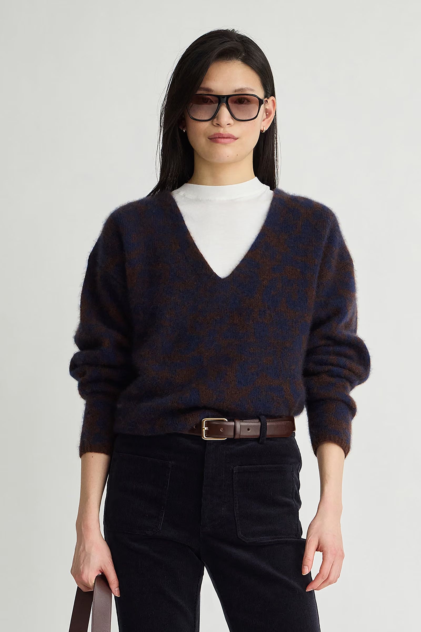 Softest Silk Sweater front view on model