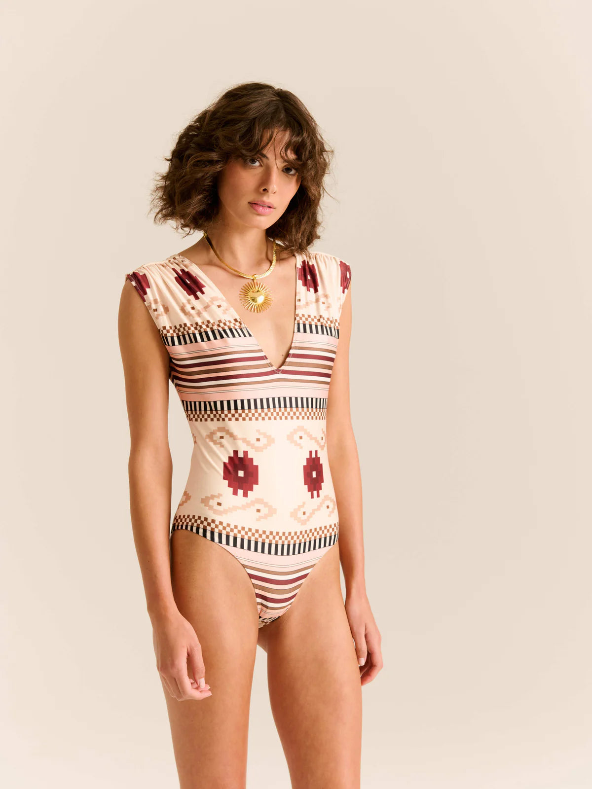 Liset One Piece Multi Chacana Brown front