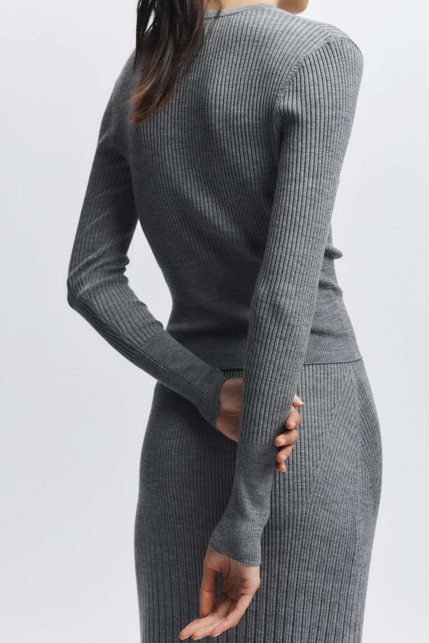 Braylon Rib Cardigan Sweater back