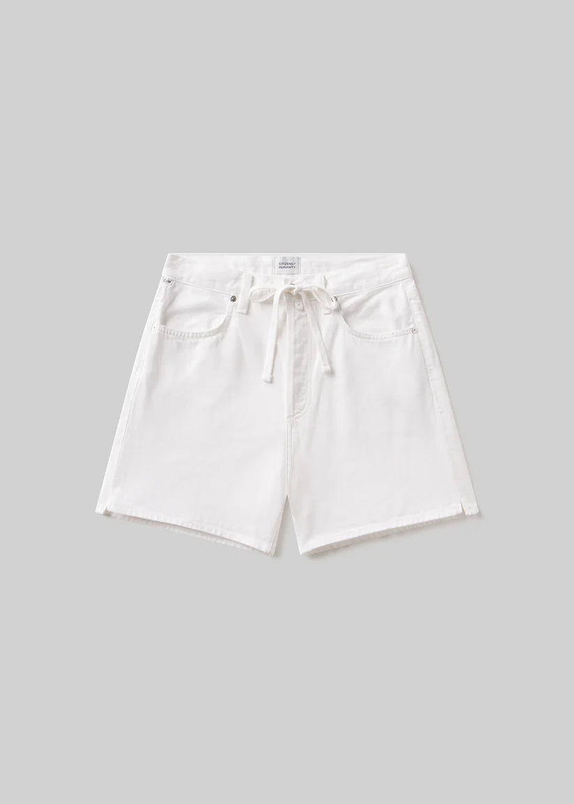 White shorts on a gray background