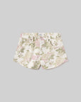 Floral shorts on a gray background
