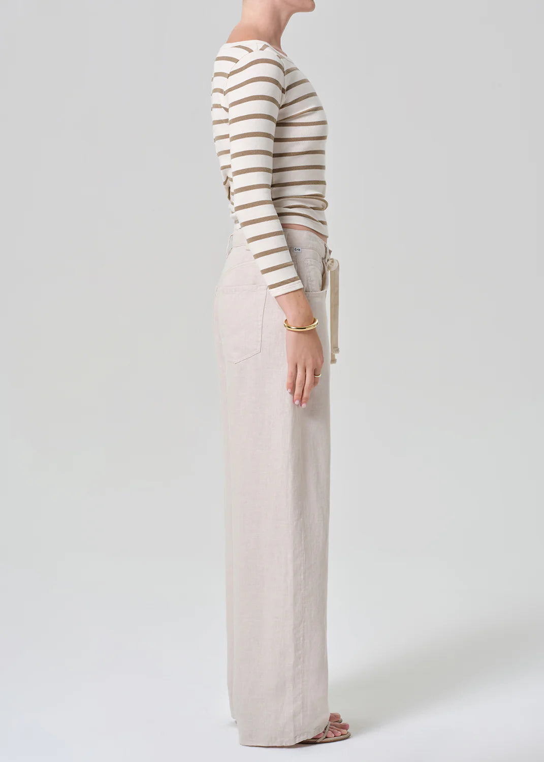 Brynn Drawstring Linen Trouser side