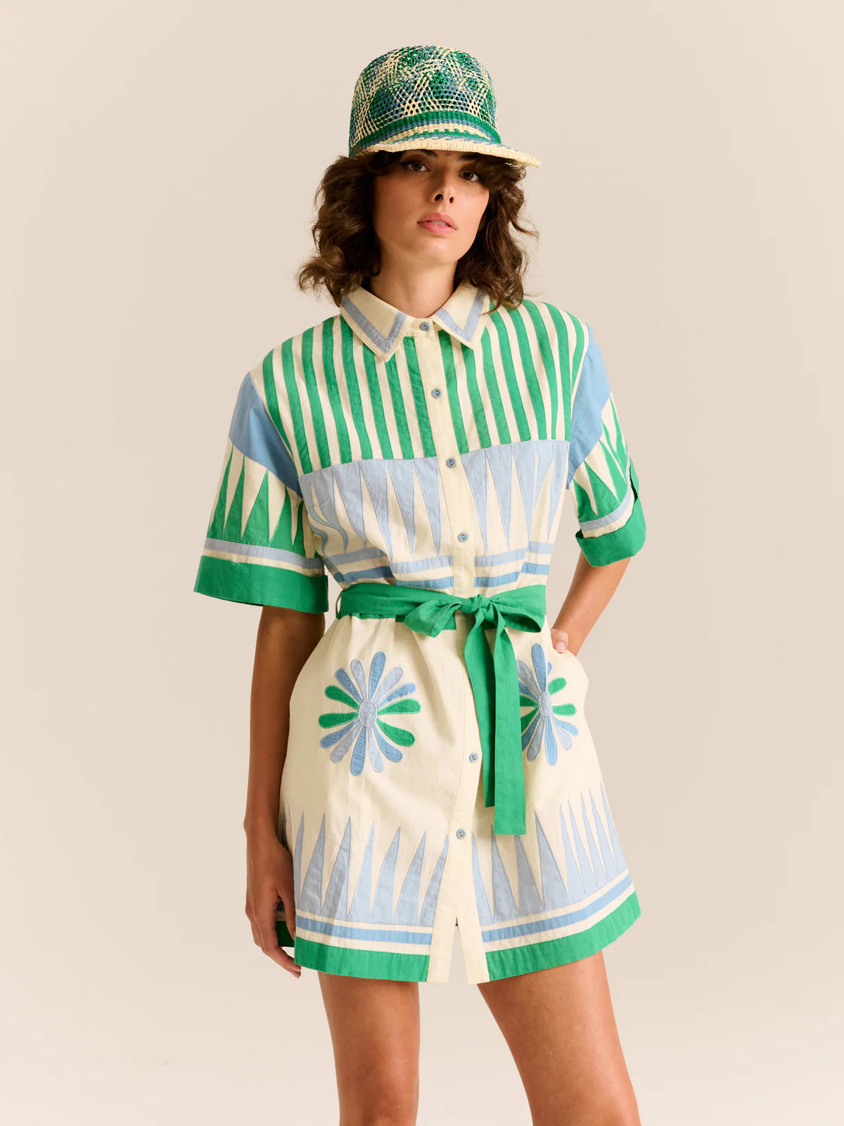 Amaia Dress in Gardenia front view on model