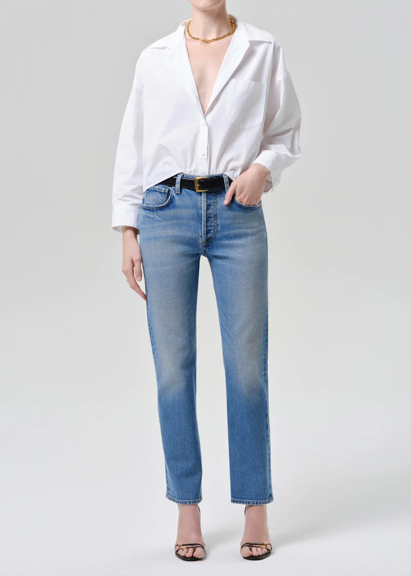 Savannah Cigarette Jean in Alma front view on model