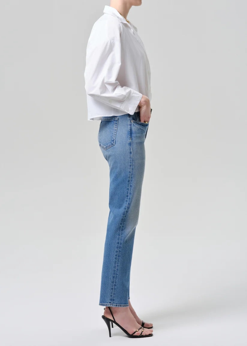 Savannah Cigarette Jean in Alma side view on model
