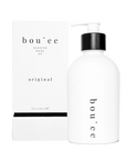 Bouèe scented body oil bottle and packaging on a white background