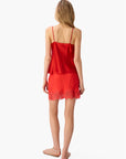 Inez Silk Mini Skirt Goji full body back