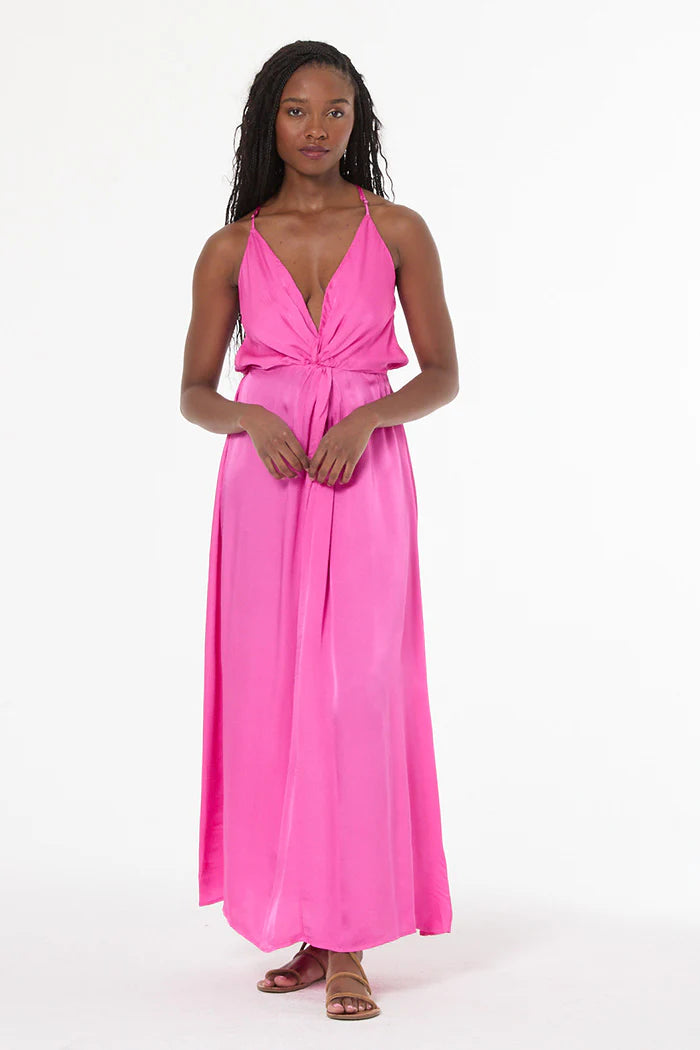 Shayna Hammered Satin Dress front