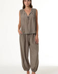 Arna Harem Jogger full body front view with matching top on model