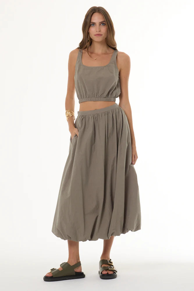 Lani Crop Tank full body front view on model