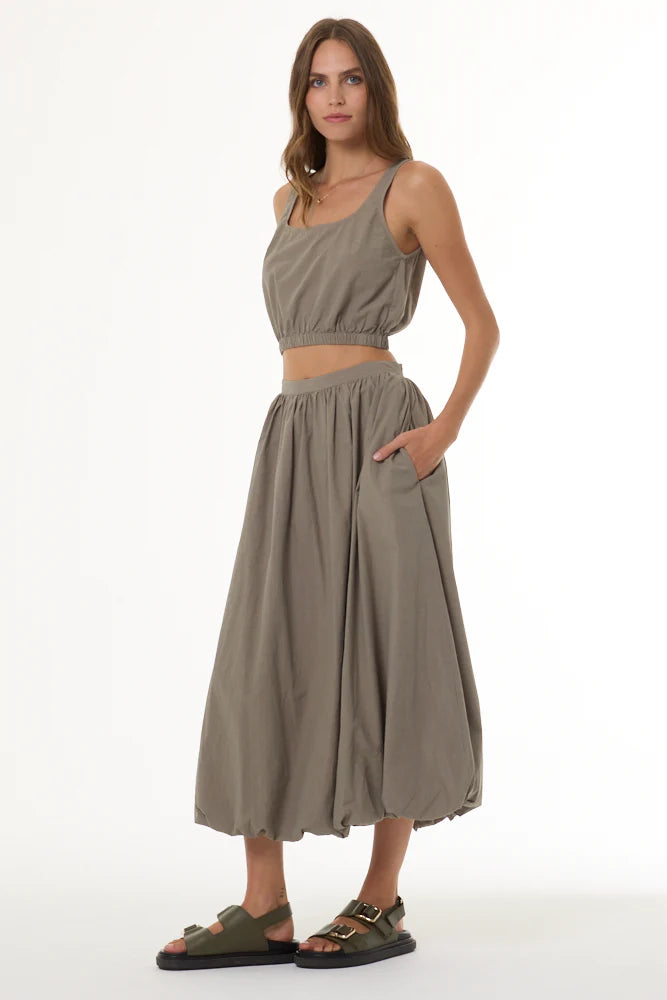 Lani Crop Tank full body side view on model
