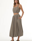 Lani Crop Tank full body side view on model