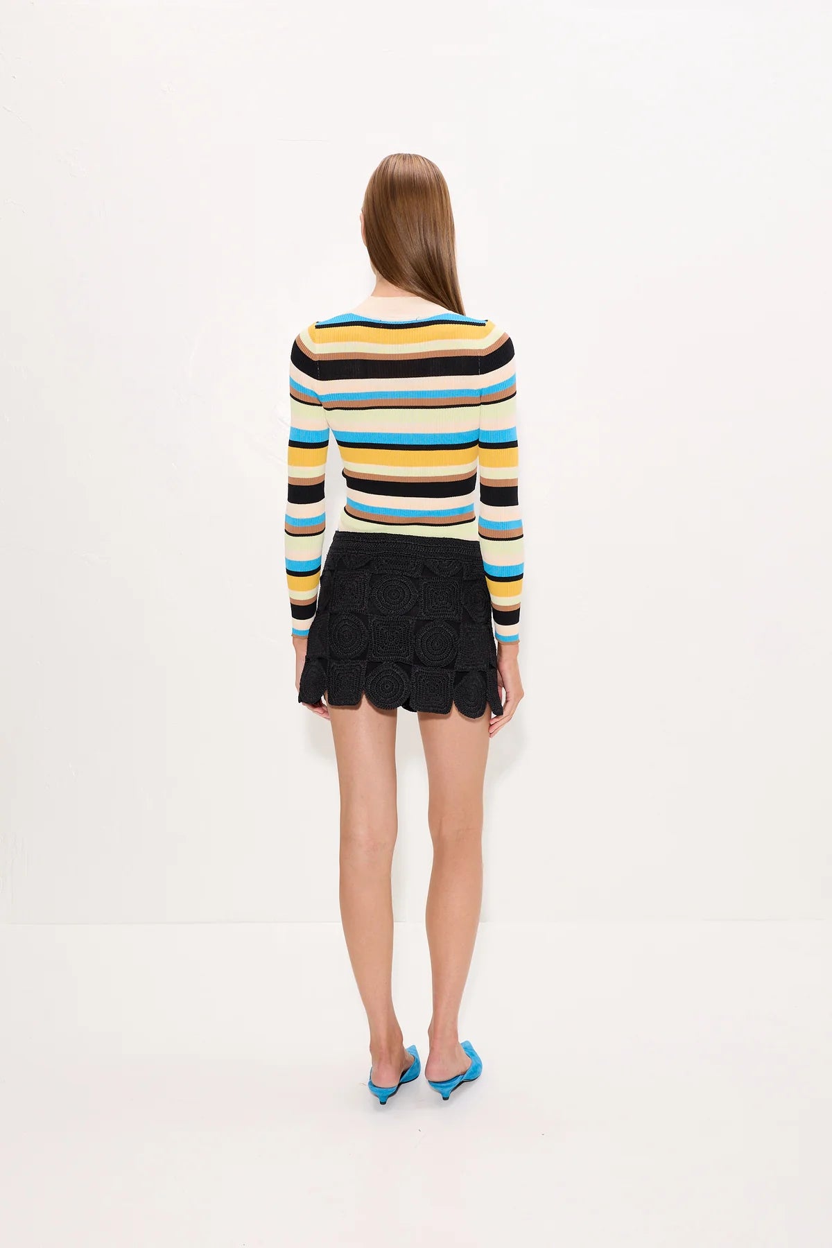 Mika Knit Top back view on model