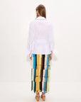 Za Za Knit Fringe Skirt back view on model